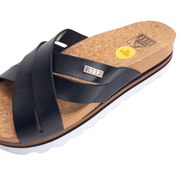 Reef Women's Sandals Size 7 Cushion Bloom Hi Black Cork Platform - Picture 3 of 13